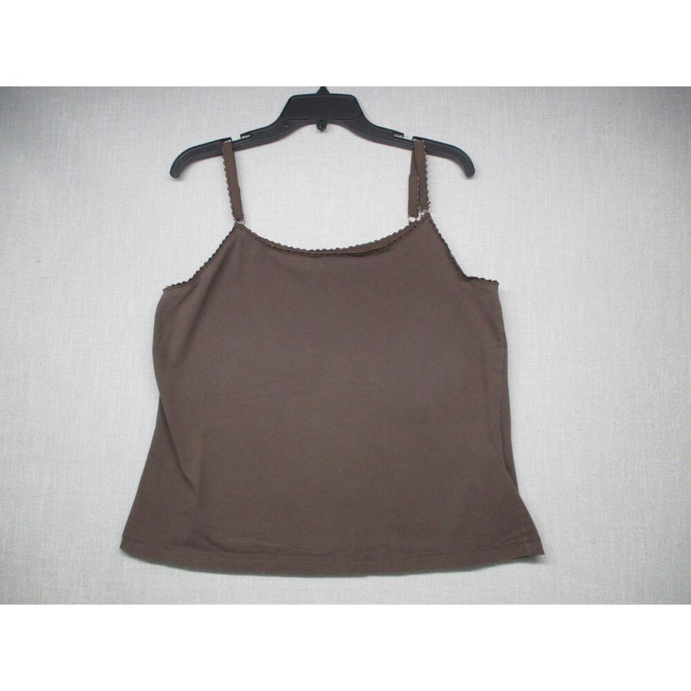 Avenue Brown Basic Essential Spaghetti Strap Stretch Tank Top Womens Size 14/16